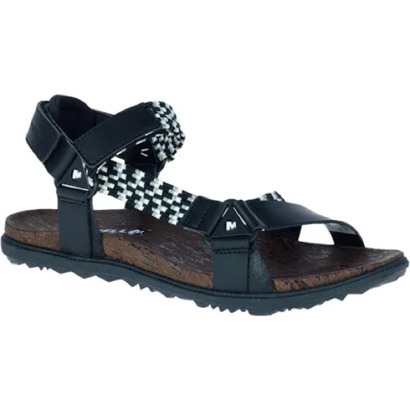 Women's Merrell Around Town Sunvue Woven Black and White Size 10 - Picture 1 of 5